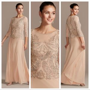 Blush Beaded Formal Evening Dress